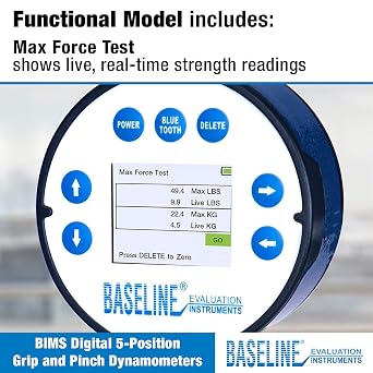 Baseline BIMS Digital 5-Position Grip and Pinch Dynamometer Set