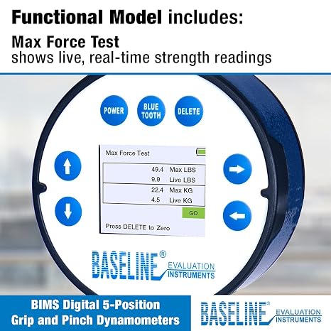 Baseline BIMS Digital 5-Position Grip and Pinch Dynamometer Set