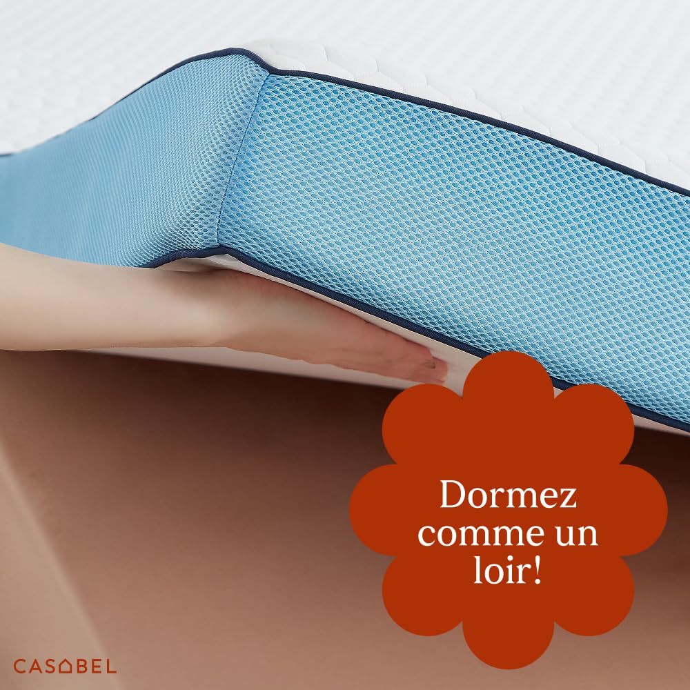 CASABEL Surmatelas Mémoire de Forme, 7 cm d'épaisseur, 140x190cm