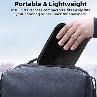 Diabetic Travel Case - TSA Approved, Glucose Monitor & Insulin Case for Test Strips, Blood Glucose Monitor (Black)