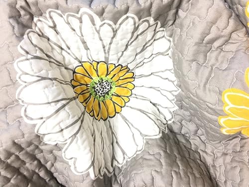 Miniatura 5 de Girasoles blancos y amarillos Juego de edredón de microfibra de poliéster hipoalergénico de 2 piezas, ropa de cama para dormitorio, tamaño