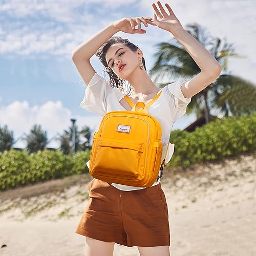 Miniatura 6 de Scorlia Bolsa de almuerzo aislada, bolsa de almuerzo clásica estilo mochila para mujer, lonchera grande convertible con bolsillos laterales para