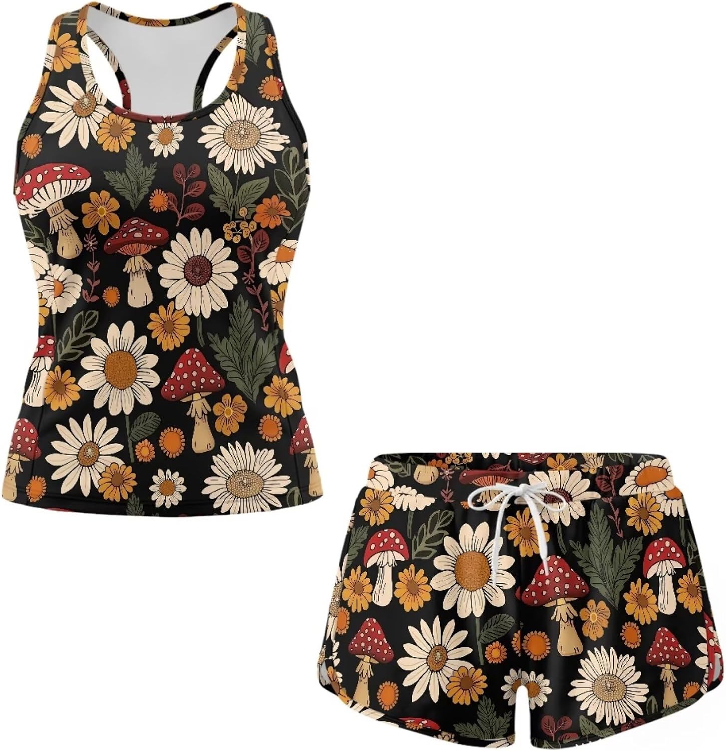 Ystardream Tankini Swimsuits for Women Plus Size Bathing Suits Tummy Control Two Piece Tank Top with Boyshorts