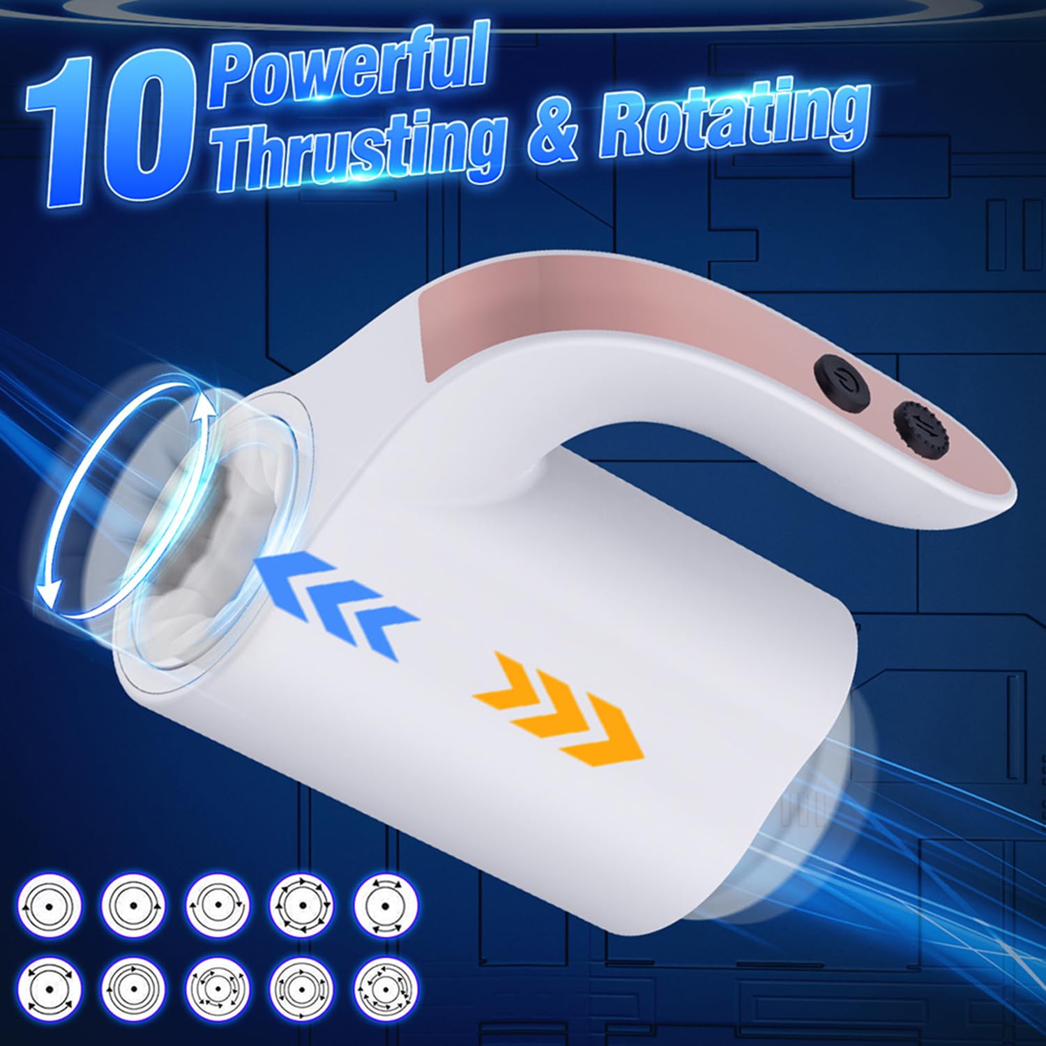 Masturbatore Elettrico Rotante Maschio 2 In 1 Con 10 Modalità Di Vibrazione Telescopiche, Stimolatore Di Resistenza Del Pene, Stimolatore Della Nappa Della Vulva Tasca, Ricaricabile Con USB