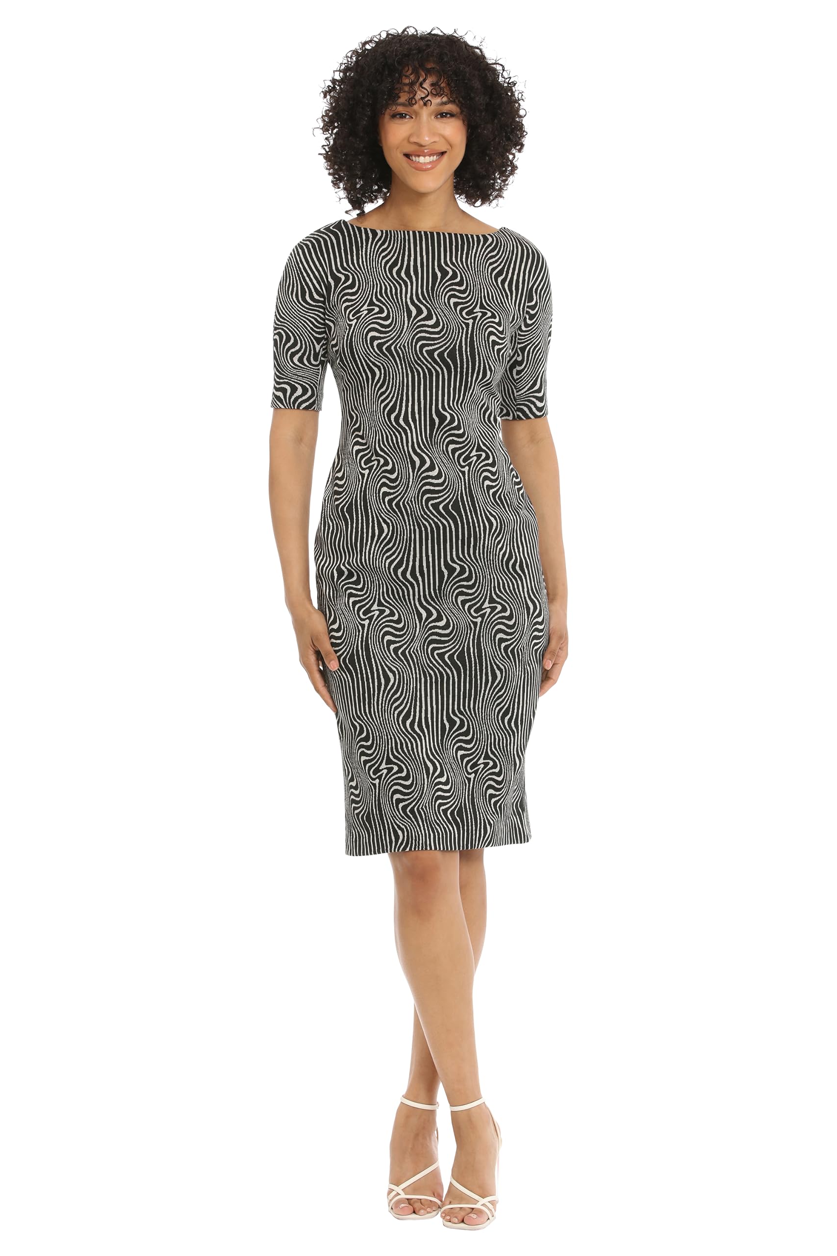 Maggy London Womens Sophisticated Arch Shoulder Sheath Career Workwear Office