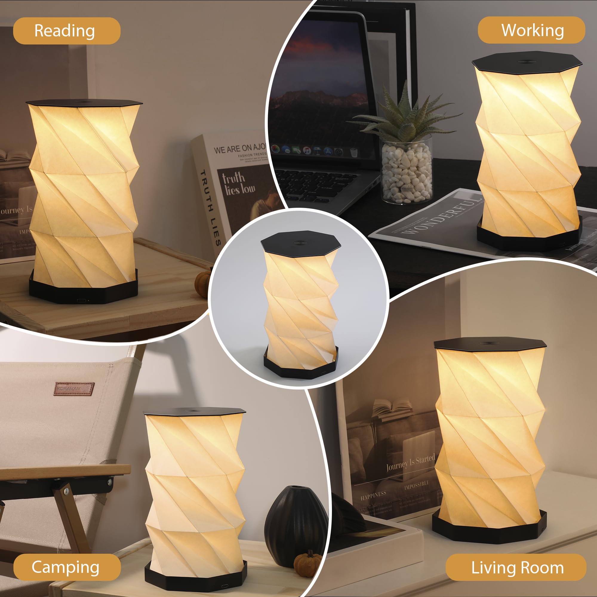 Ba sus Drehbare Metall Schreibtischlampe, USB Wiederaufladbare Dimmbare Leselampe mit Metallabdeckung, Stufenloses Dimmen durch langes Drücken, für Arbeitszimmer, Schreibtisch, Schlafzimmer Dekor