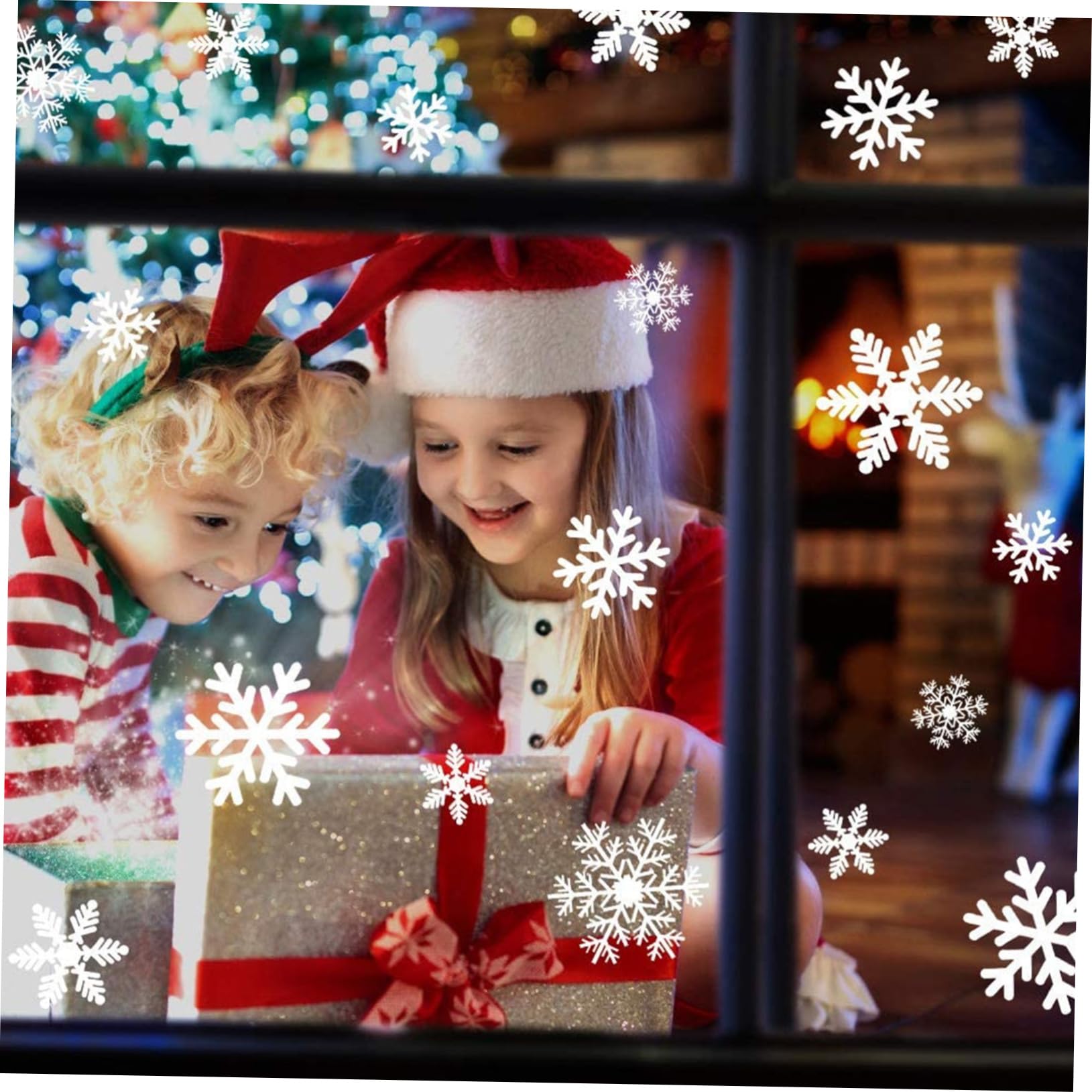 IMIKEYA 12 Blätter Weihnachtsschneeflocke-Aufkleber Schneeflocken-Schaufensteraufkleber Weihnachtsdekoration winterdeko wiederverwendbare sticker festlicher Fensteraufkleber Wandaufkleber