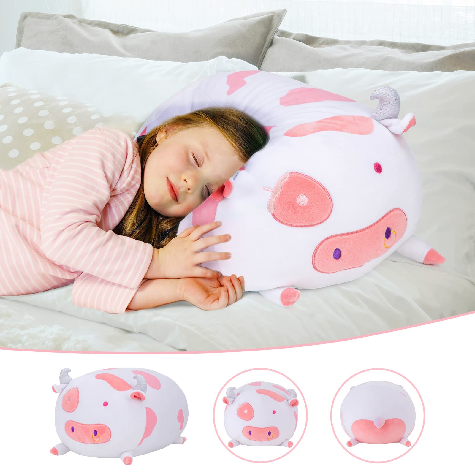 Mewaii Cuscino di Peluche Stitch 40CM Kawaii Giocattolo Abbraccio Giocattoli Mucche Animali di Peluche Bambola Morbido Natale Compleanno Regalo per Bambini Ragazze Ragazzi Amici