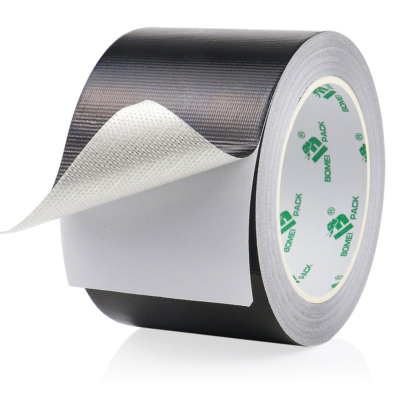 BOMEI PACK Ruban Adhésif Aluminium renforcé, noir 75mm x 20m Bande d'étanchéité Étanche Feuille, ruban d'aluminium de réparation, Ruban adhesif haute temperature pour la réparation, l'isolation