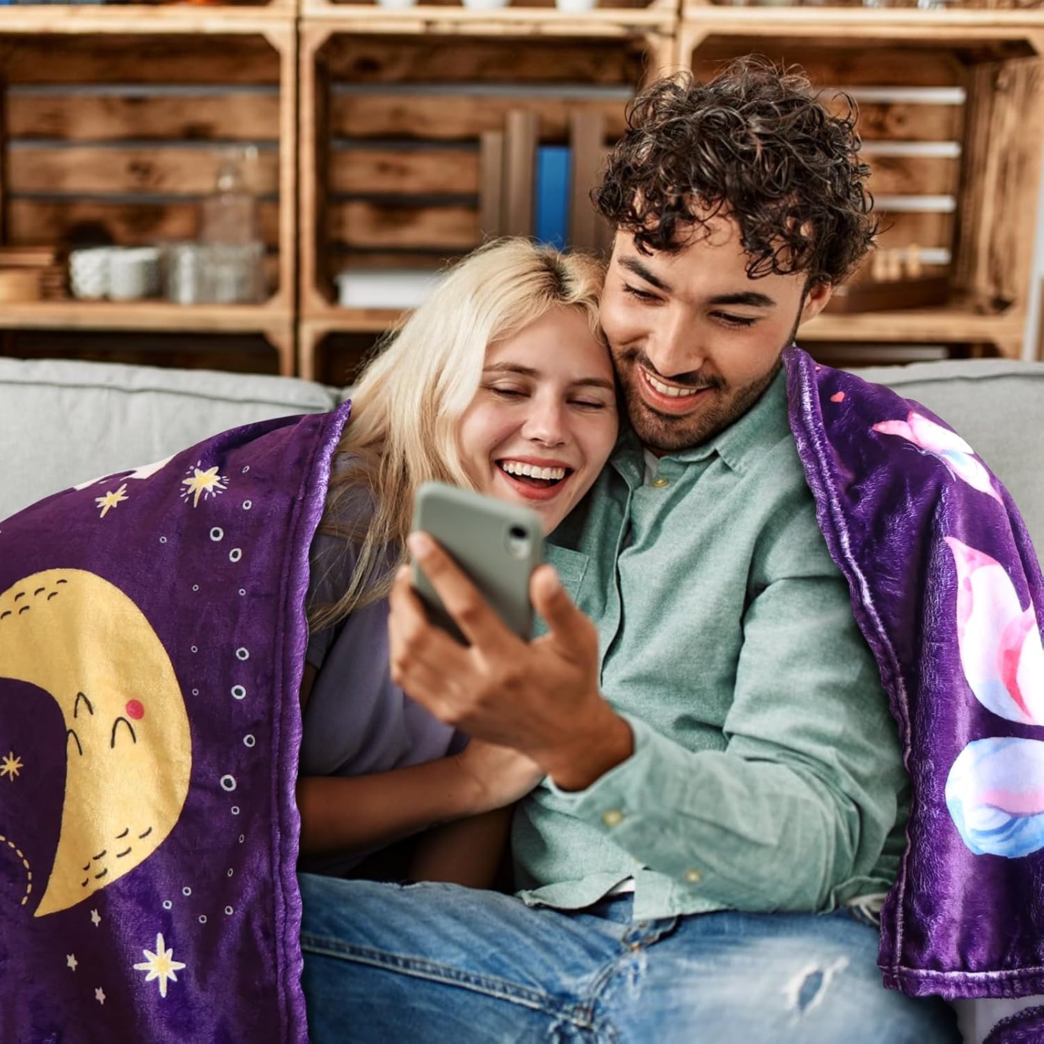 KAAYEE Get Well Gifts for Women After Surgery, Get Well Soon Gifts for Women, Thinking of You Gift, Feel Better Inspirational Gifts for Mom Sister Friends Coworkers Healing Blanket 50"*60" Purple