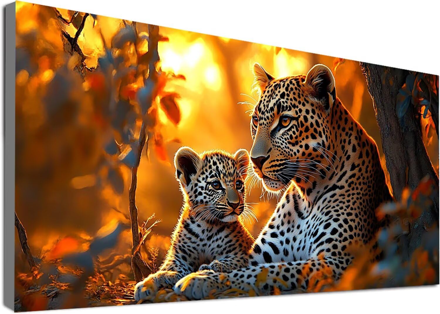 Diamond Painting Grand Format 100x200cm, Diamond Painting Léopard, Peinture Diamant Enfant Animal, 5D DIY Kit Broderie Debutant, Loisirs Créatifs Adultes Cadeaux pour Décoration Maison Moderne C2-554