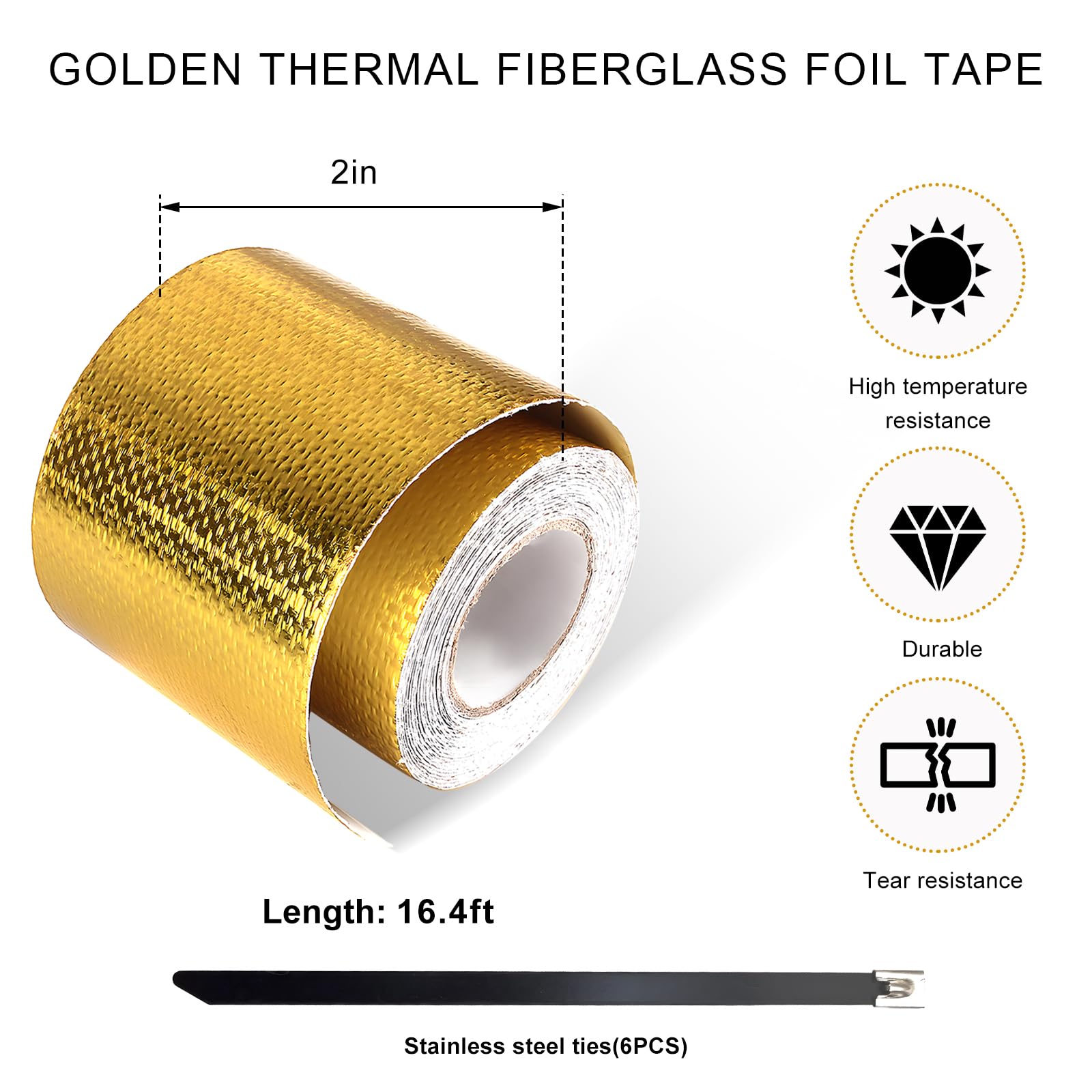 ZNDAW Heat Shield Reflective Tape, 2
