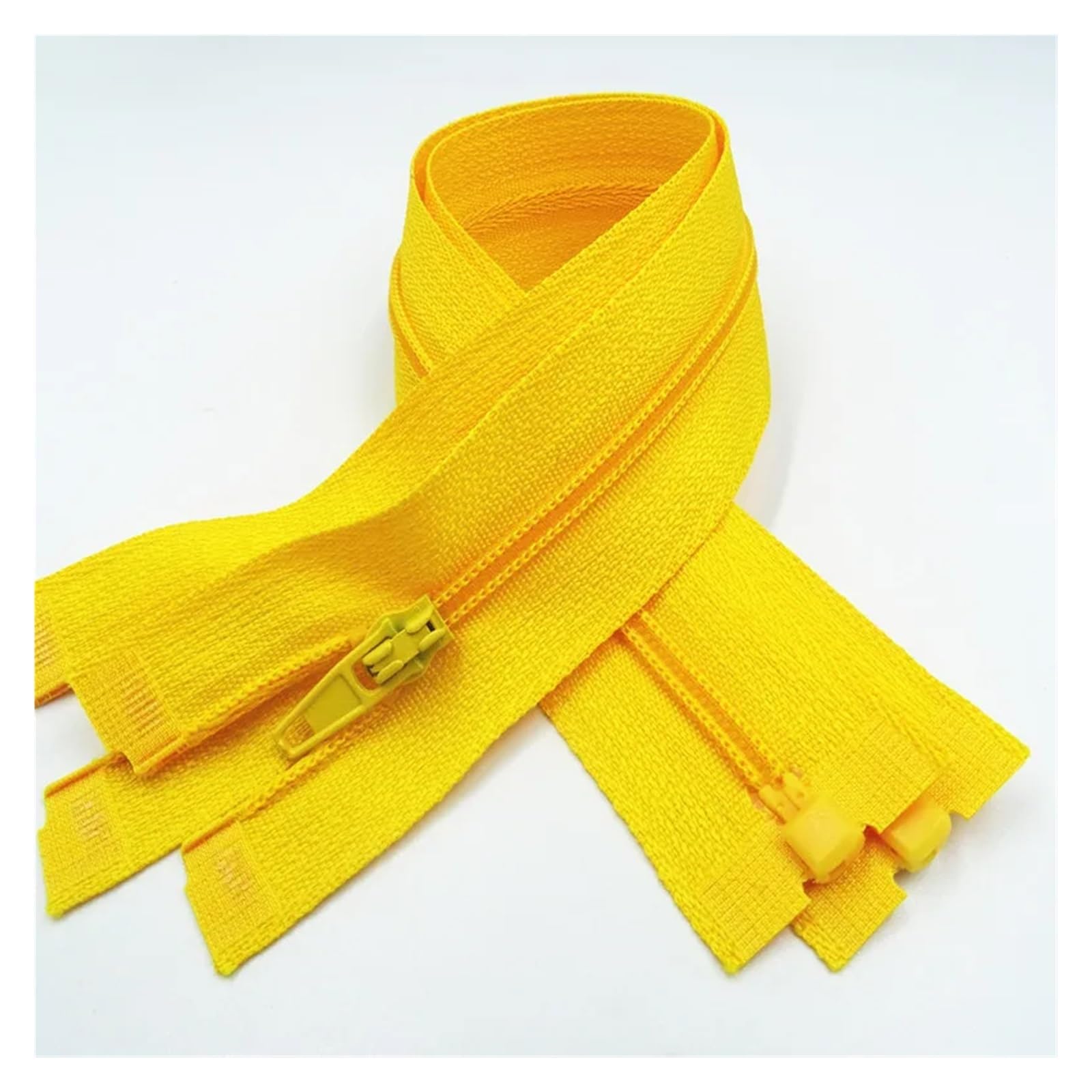 Zipper Eplacement,Open Ended Zip Fasteners,5Pcs Separating Nylon Spiral Coil 20Cm-60Cm Suitable for Garment Sewing and Crafts Process(Yellow,20CM)