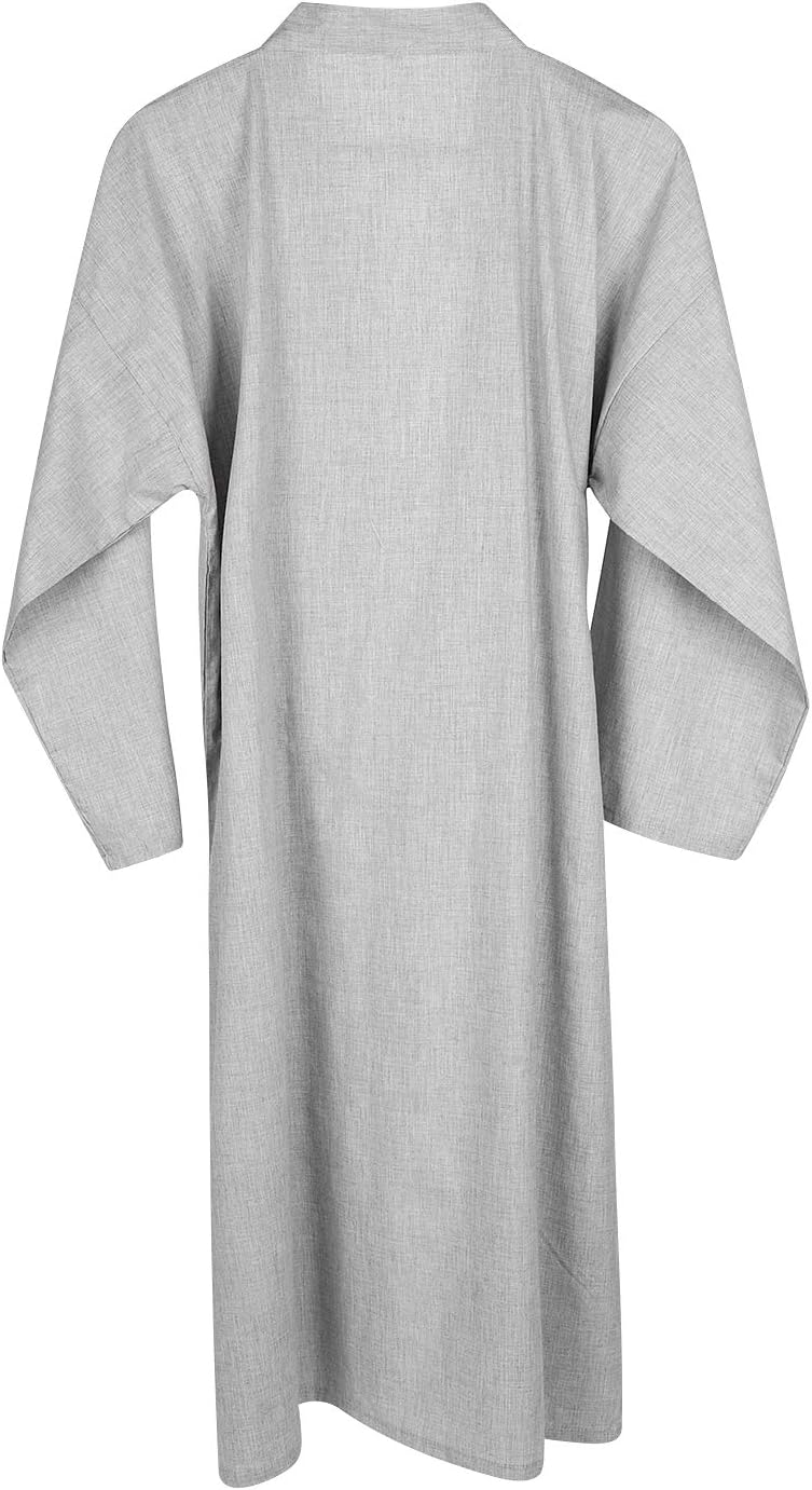 SIQITECHNO Men Summer Kimono Bathrobe Long Cotton Yukata Woven Striped Pajamas Loungewear Mens Bathrobe Sleepwear Nightgown - Image 8