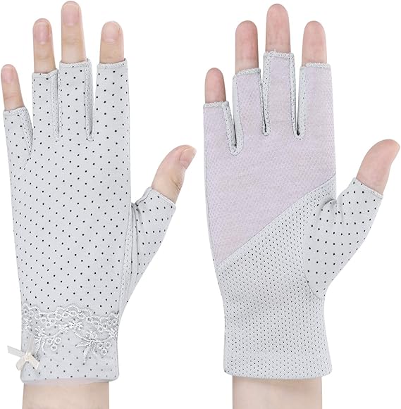 Amazon Uvカット手袋 レディースグローブ 春夏 指なし手袋 薄い メッシュ素材 スマホ手袋 女性 ショート 日焼け手袋 おしゃれ 紫外線カット 滑り止め付 運転手袋 自転車 お出かけ スポーツ 手袋 通販