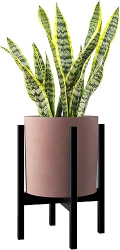 Miniatura 7 de FaithLand Maceta de 10 pulgadas  Se adapta perfectamente al soporte moderno de mediados de siglo  Tapón de drenaje y pantalla de malla de drenaje