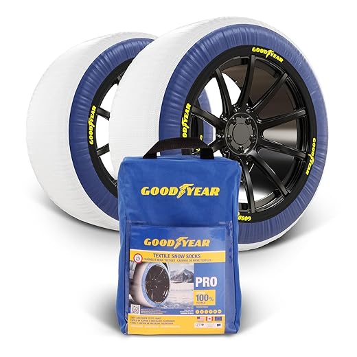 Goodyear Pro, Textile Traction for Optimal Tire Grip in Snow and Ice. Global Leader in Tire Socks. Durable Multi-Season Reuse. Easy to Install Snow Socks for Emergency and Preventative Winter Safety.