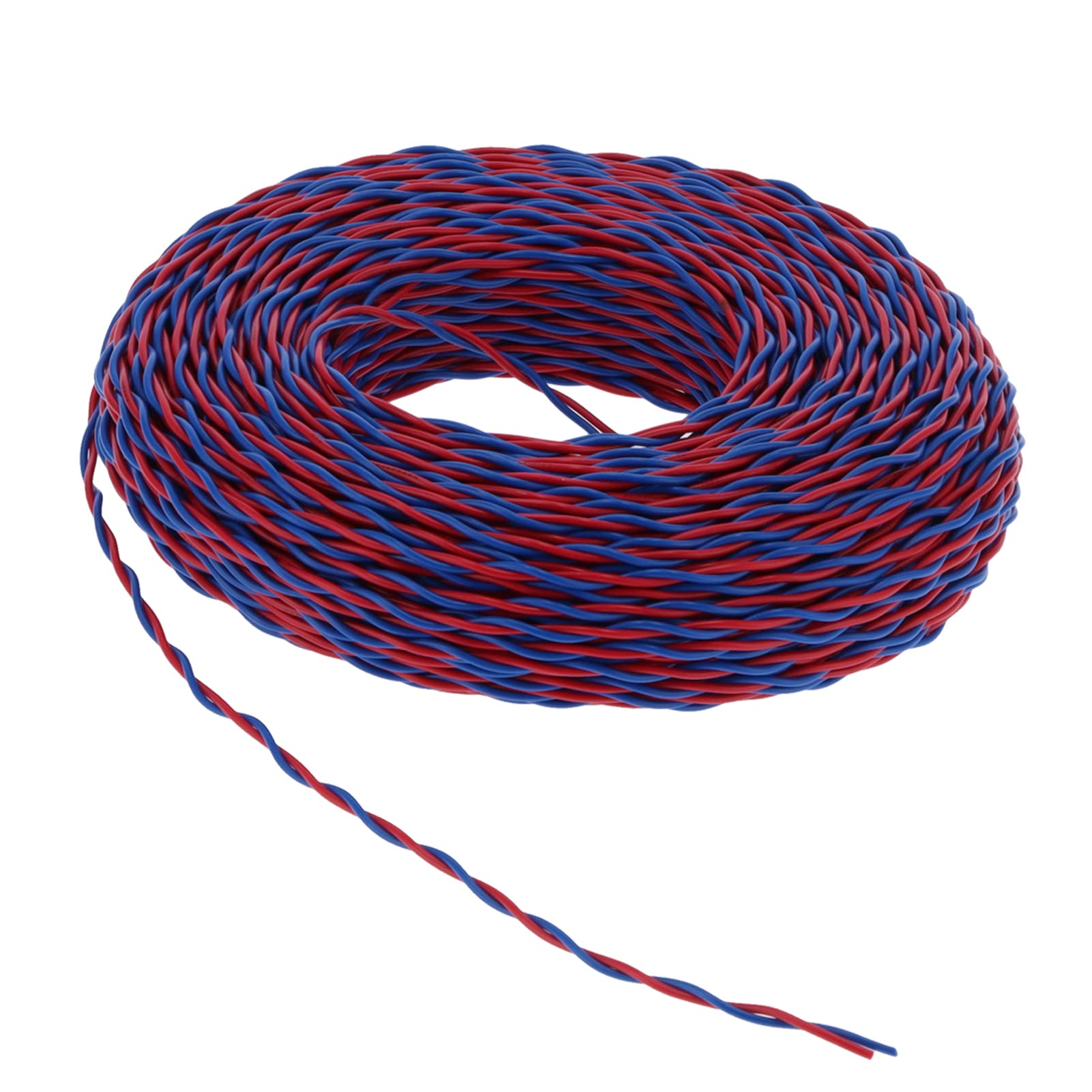 Oumefar Cable Aislado de 28 Núcleos, Revestimiento de PVC Rojo y Azul para Electrodomésticos, Conductor Eléctrico Flexible AC300V de 100m