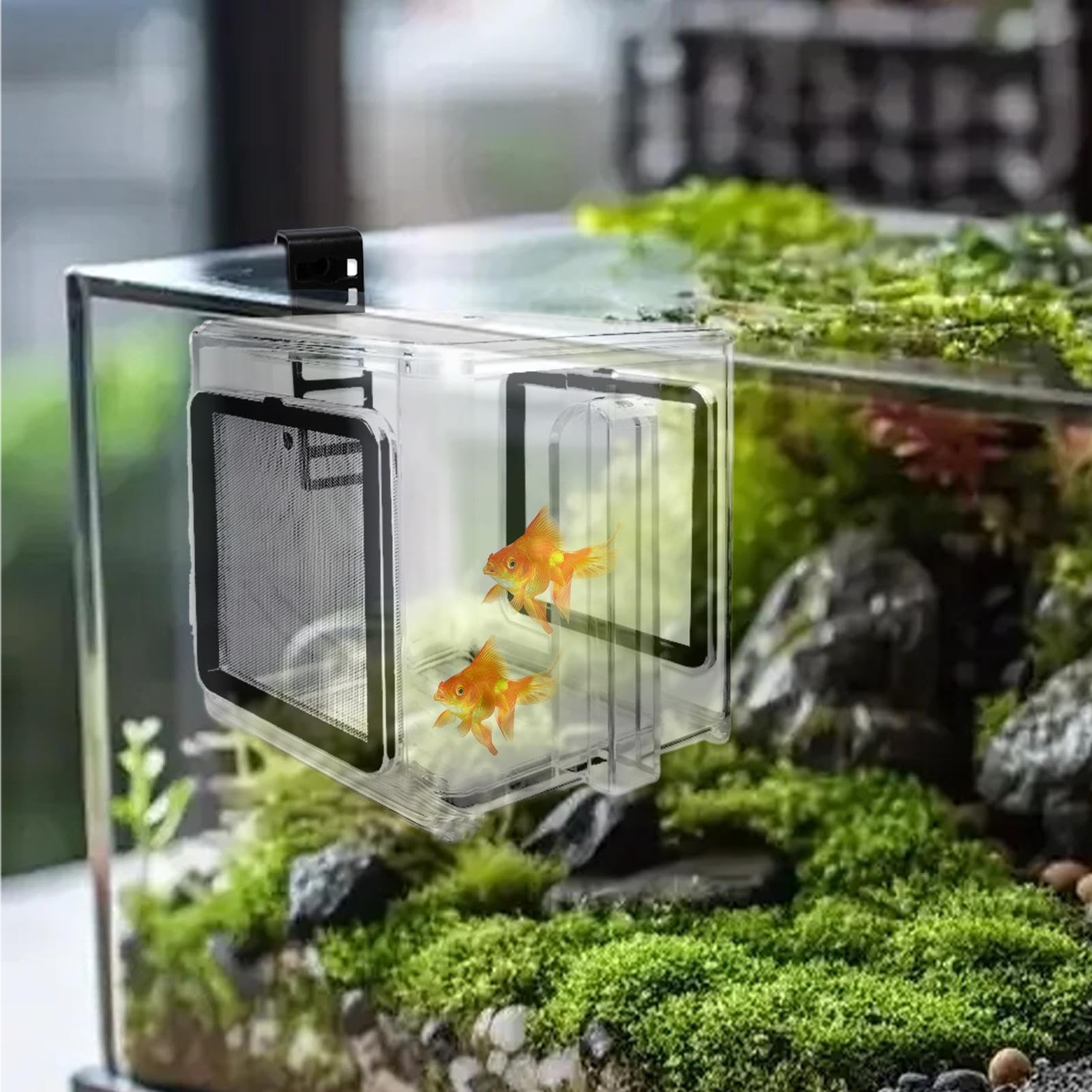 Aufzuchtbox für Fische | Aquarium Zuchtbehälter Acryl | Transparente Trennkammer für die Zucht | Inkubatoreinsatz für Garnelen, Guppys, Jungfische, Zubehör