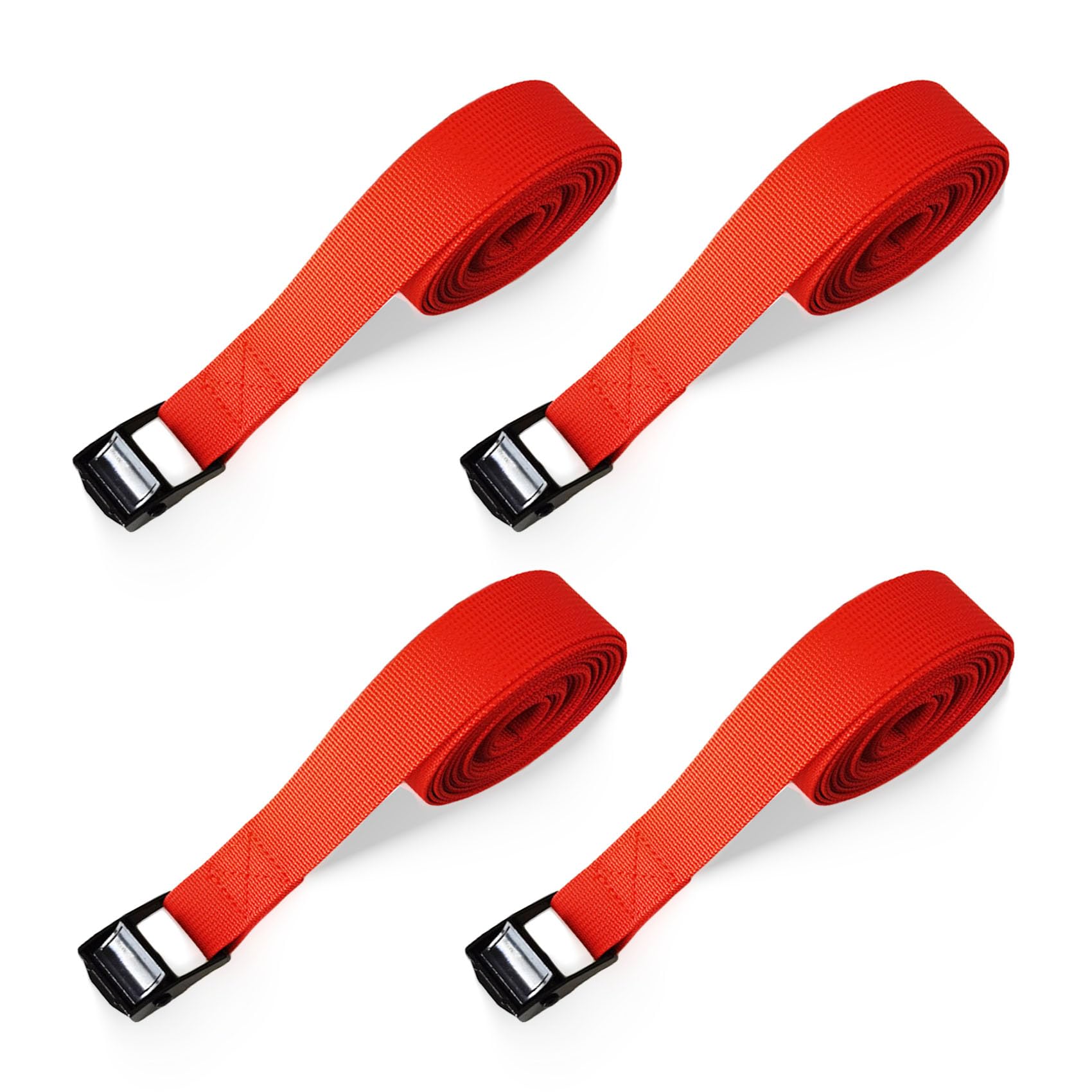 SHUBEIEUMI Tie Down Straps, 4 Pack Straps with Buckles, 2cm x 50cm(Red)