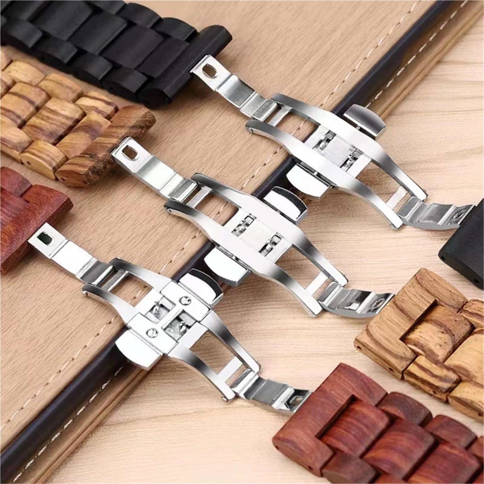 Cinturino di ricambio classico in legno a sgancio rapido da 20 mm 22 mm, cinturino da lavoro retrò e confortevole