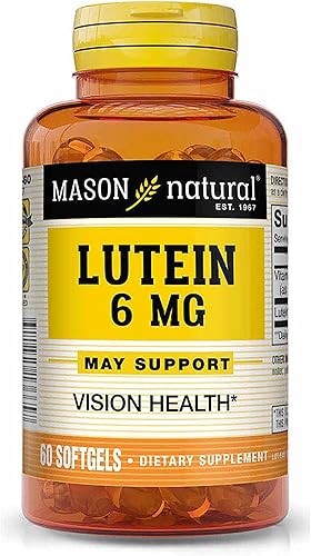 MASON NATURAL Luteína 6mg cápsulas blandas antioxidantes, sin colesterol - 60 Ea