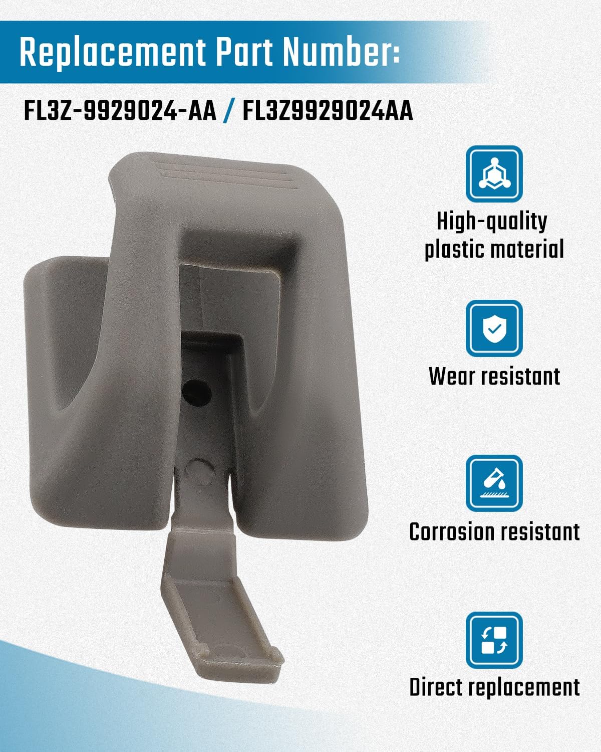 Car Clothes Hook Fit for Ford F-150 2015-2020, F-250/F-350 Super Duty 2017-2022, F-450/F-550 Super Duty 2017-2019, Suitable for Vehicles Without Sunroof, Replacement Part FL3Z9929024AA