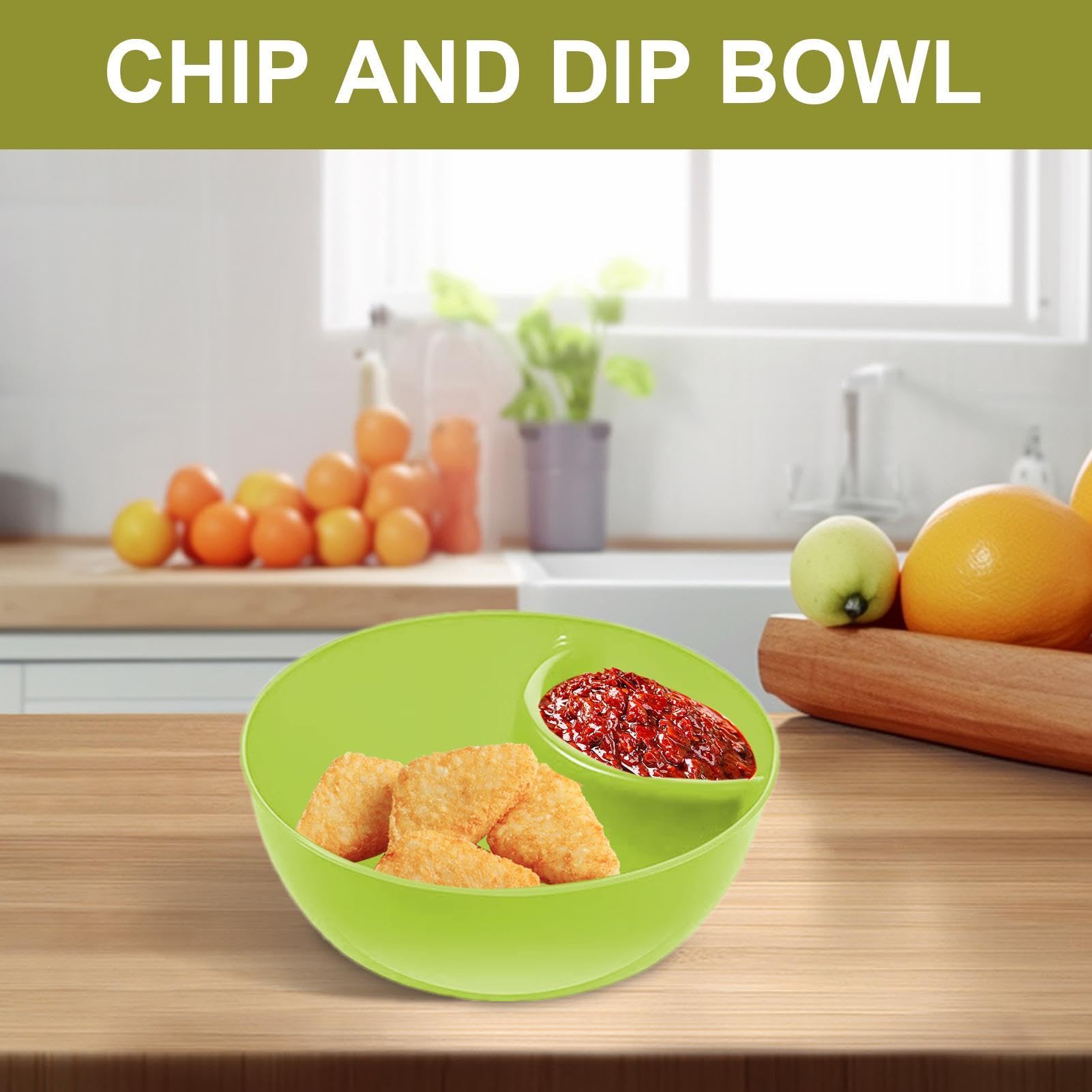 Plateau de service empilable pour chips et sauces avec compartiment pour