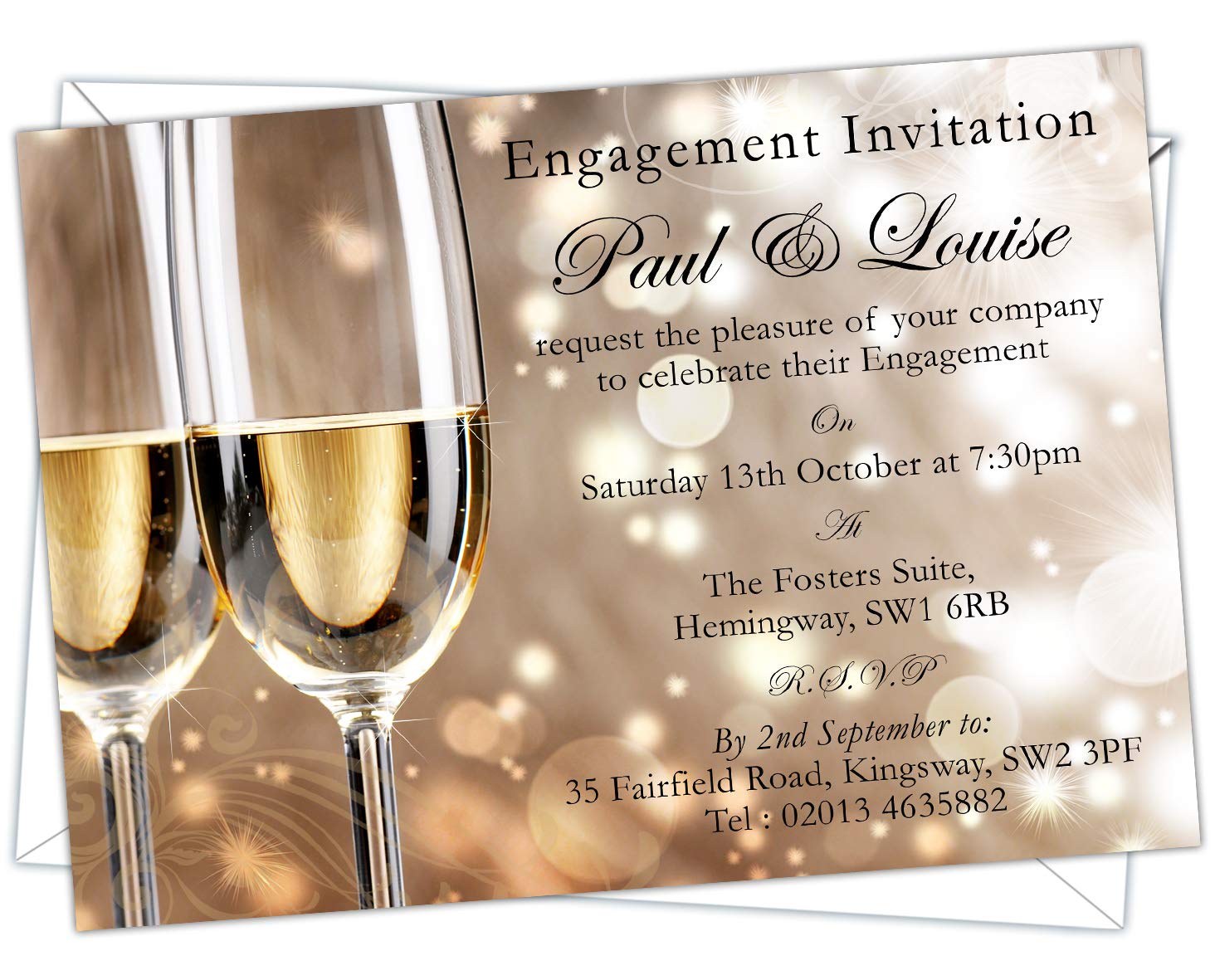 D&L Designs Ltd Personalised Engagement Invitations (Design Code: ENG 003) (Pack of 200)