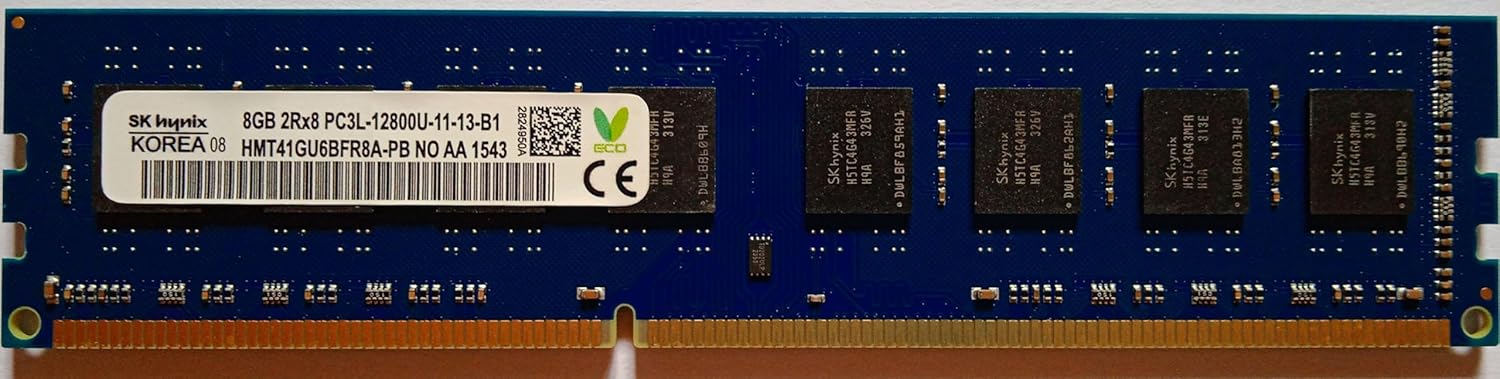 8GB DDR3 RAM Memory 1600 MHz for Desktop SKhynix PC3L-12800U 2Rx8 Dual Rank with 3 Years Warranty (This RAM is NOT for Laptop)