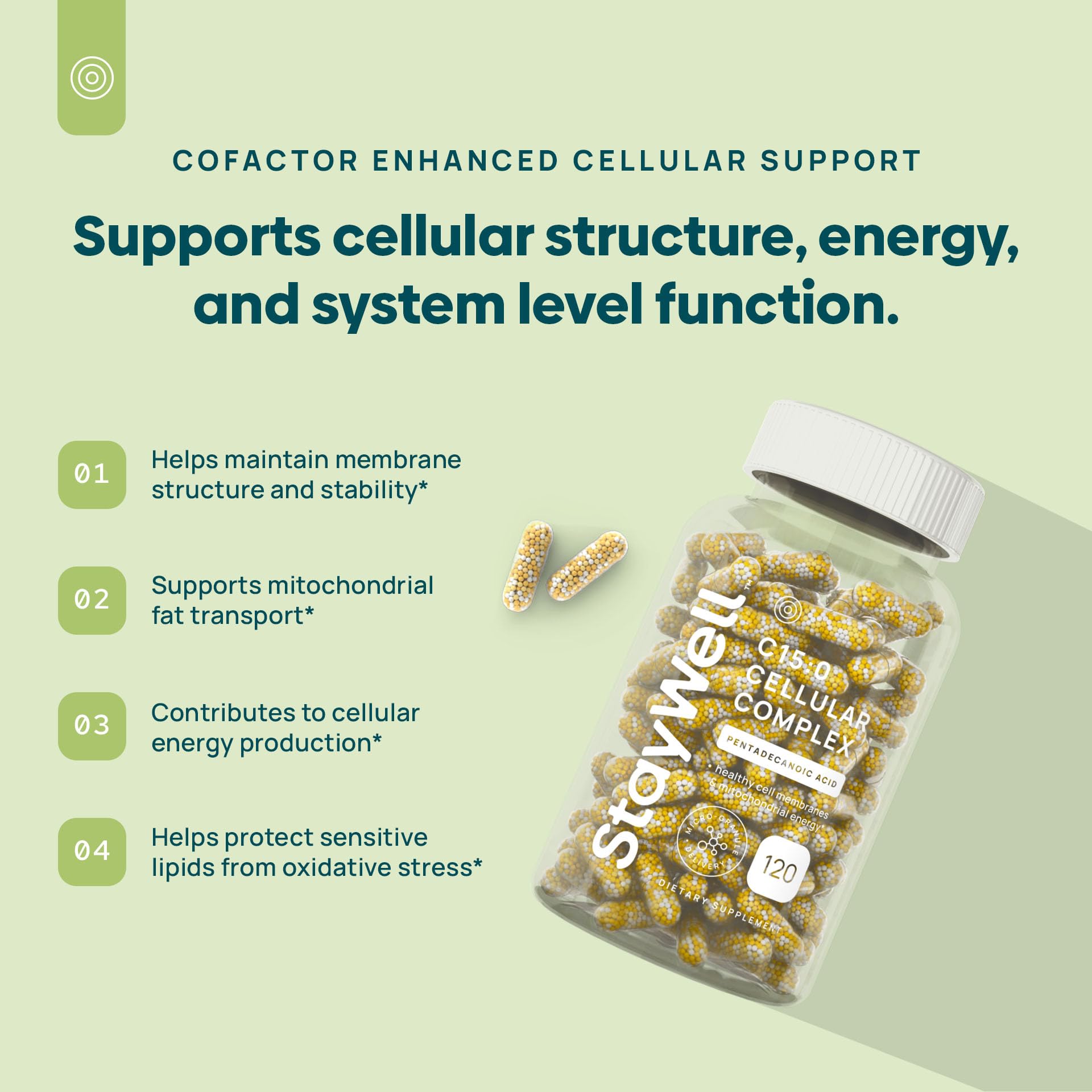 StayWell C15:0 Cellular Complex, Healthy Aging Support, 120 Capsules — Amazon image 2