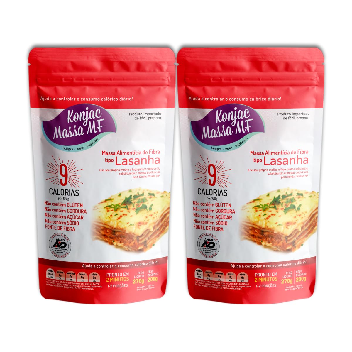 Macarrão Konjac Massa MF Lasanha Zero Carboidrato 270g | Amazon.com.br