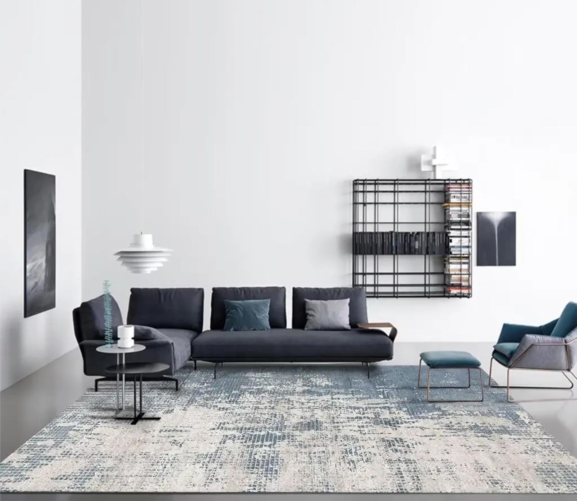 Tapis moderne abstrait pour une chambre à coucher cocooning