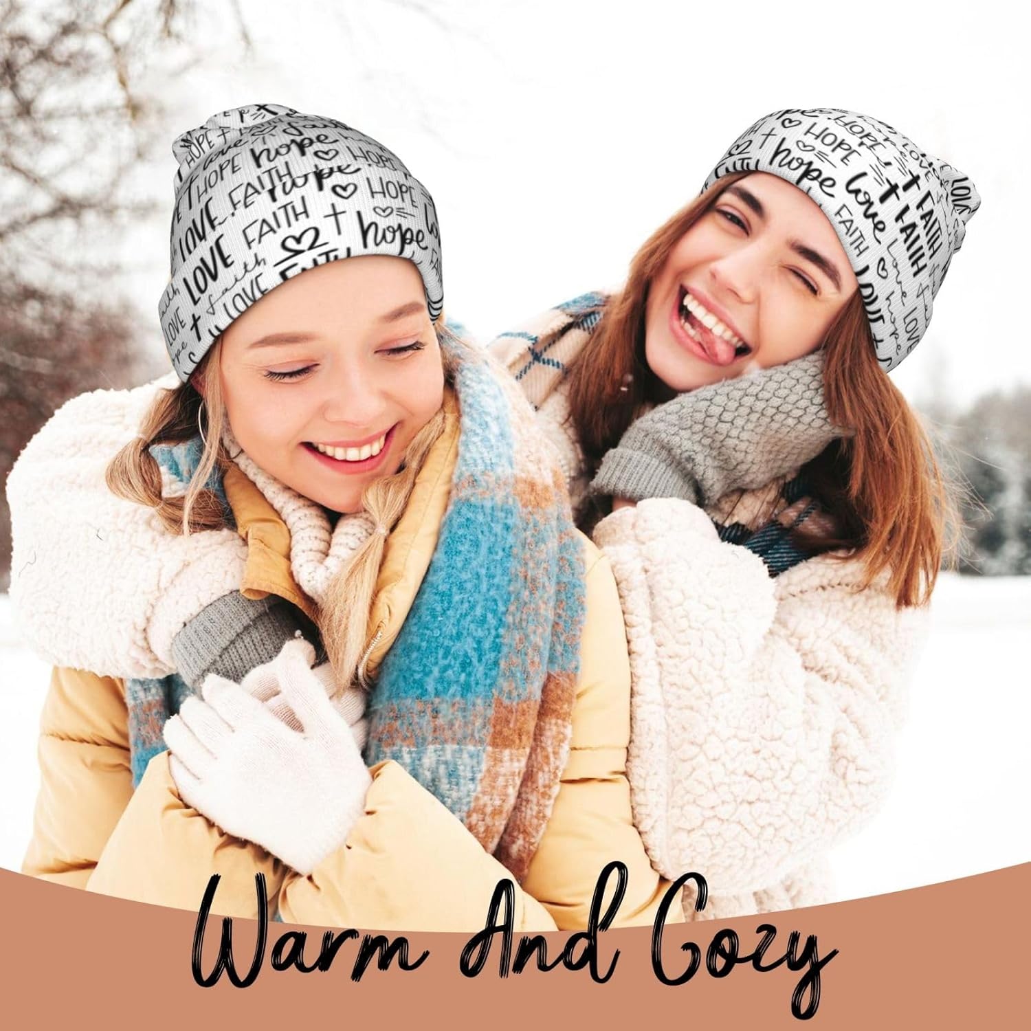 Christian Jesus Cross Slouchy Beanie Hats for Men Women Winter Knit Warm Beanies Skull Cap Stocking Cross Hat