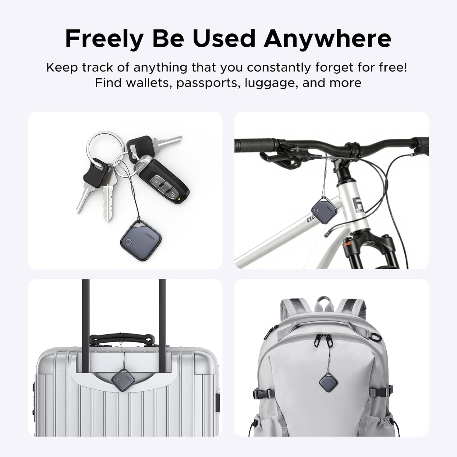 UGREEN FineTrack Air Tracker Tags (iOS Only) 4 Pack, 2-Year Replaceable Battery Bluetooth Tracker Compatible with Apple Find My, Item Finder Smart Tag for Keys, Luggage - [Apple Find My Certified] - Image 9