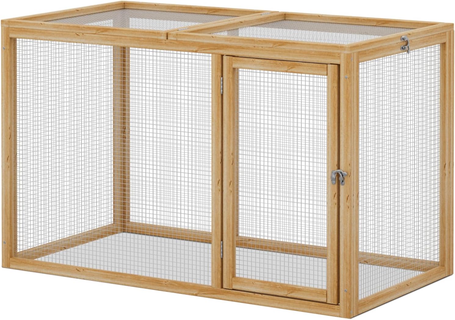 Chicken Run Rabbit Hutch Bunny Pen with Openable Roof and Side Door, 45 x 24 x 28 inch