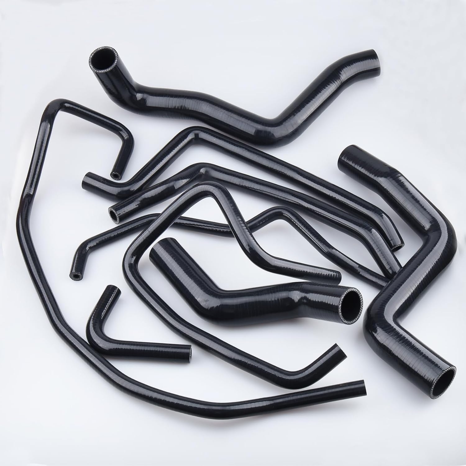 AC PERFORMANCE Radiator Coolant & Heater Silicone Hose Kit Compatible with 2003-2012 Mazda RX8 SE3P, Black 9PCS with SS304 Clamp Set