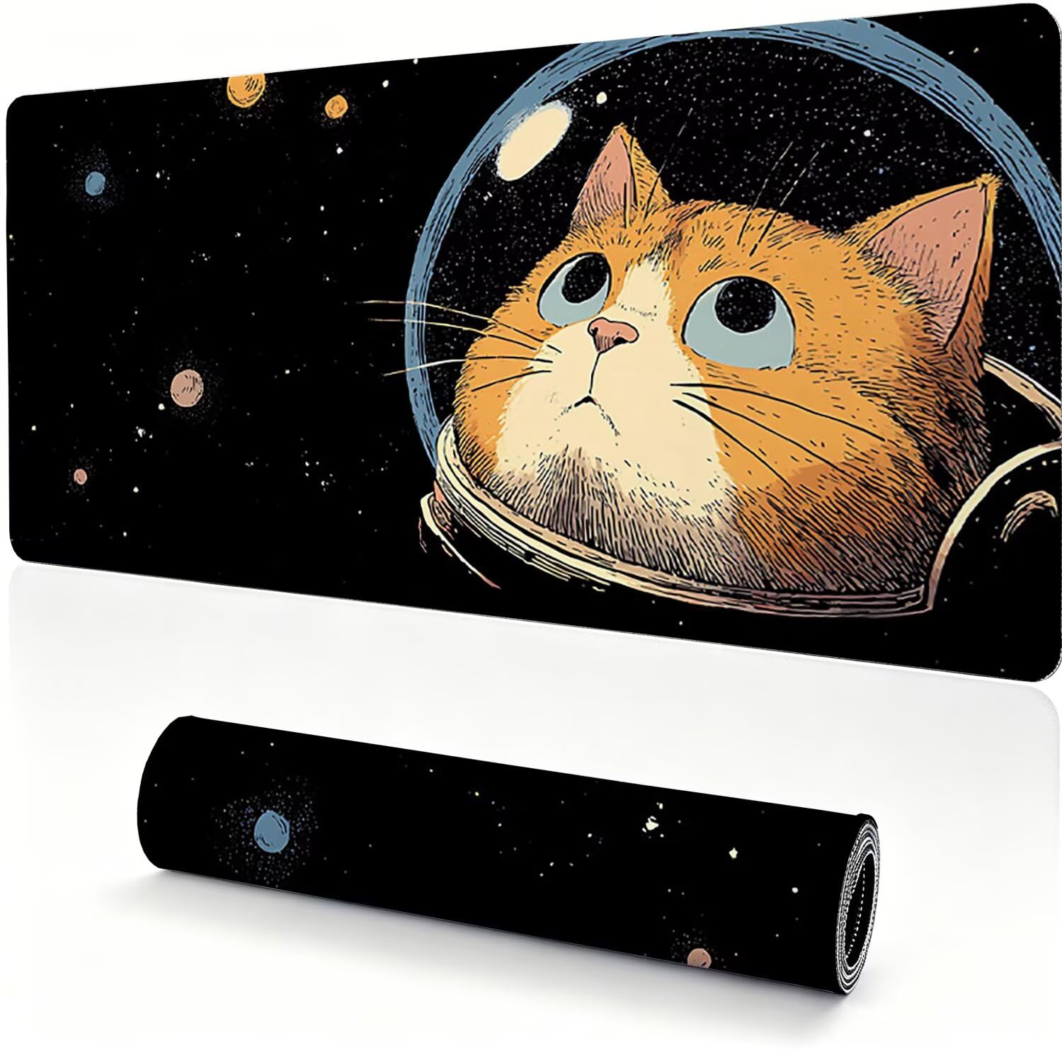 Tappetino Mouse Gaming XXL, 1200x600x4mm nero Cielo stellato 0x0-241 | Tappetino Scrivania con Base in Gomma Antiscivolo Bordi Cuciti per Computer, PC, Migliora la Precisione e la Velocità