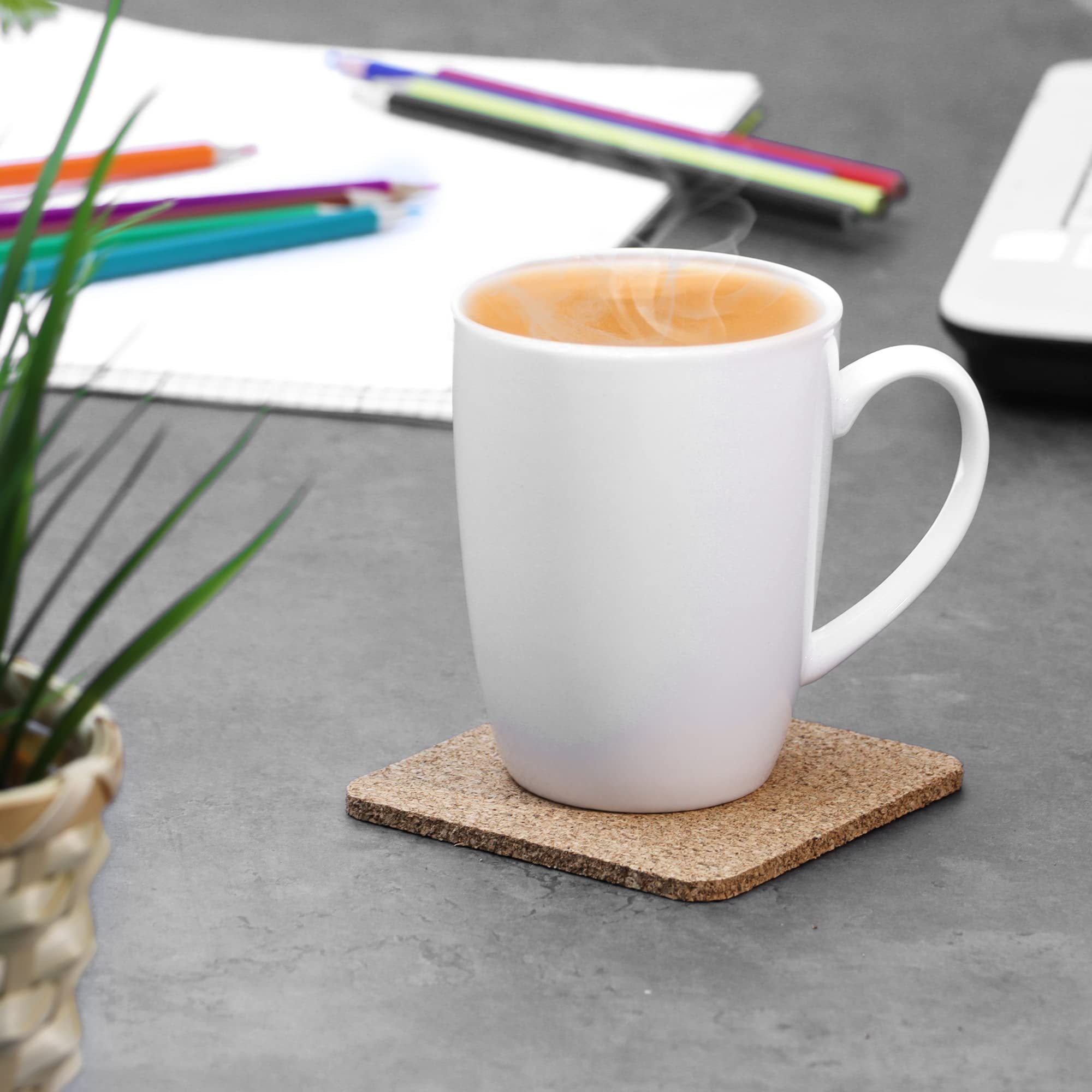 Sous-Verre En Liège Carrés Go4Cork - Lot De 6, 95x95x3 Mm, Résistant à La Chaleur, Réutilisable