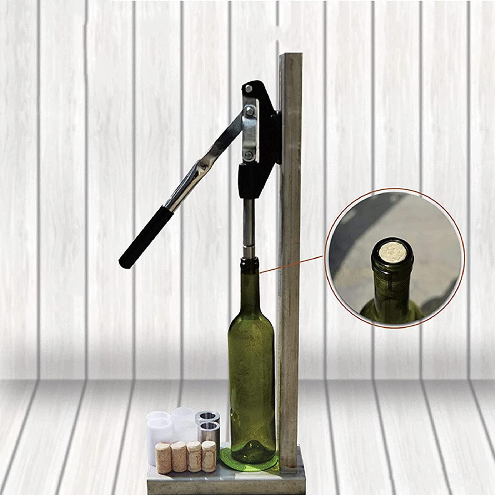 Capsulatrice Manuale Virsus Per Tappi A Corona 26mm | Con 100 Tappi | In Acciaio Zincato | Per Vino E Birra - Foto 6