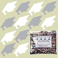 Vista 184 de Confeti Grad Cap Negro, Púrpura Combo - 2 bolsas de media onza (1 oz) (8400/8412)