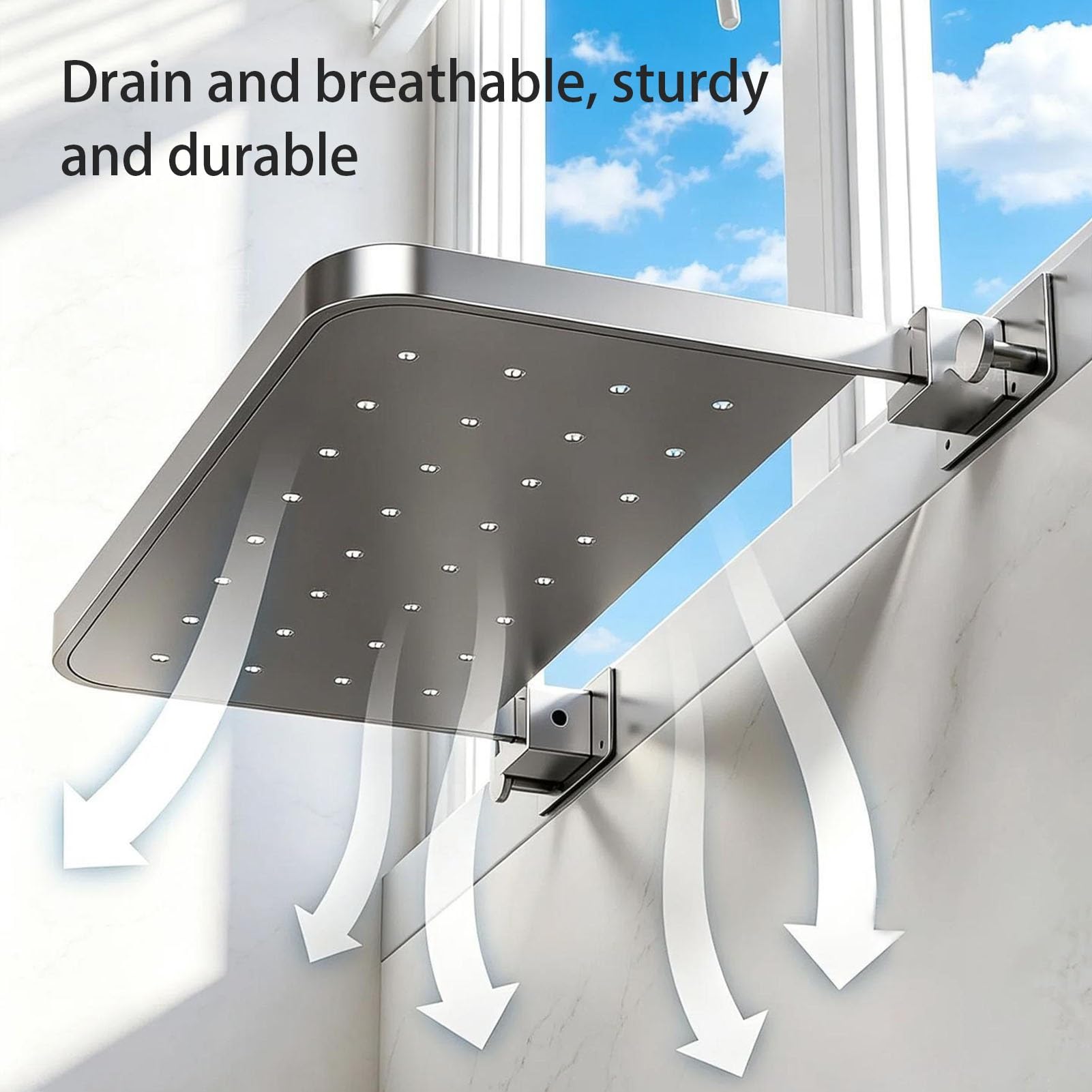 Prolunga Per Davanzale Della Finestra Della Cucina Con Guardrail | Senza Trapano Estensione Per Davanzale Per Verdure, Organizer Estensore Per Davanzale(Gray,Short style)