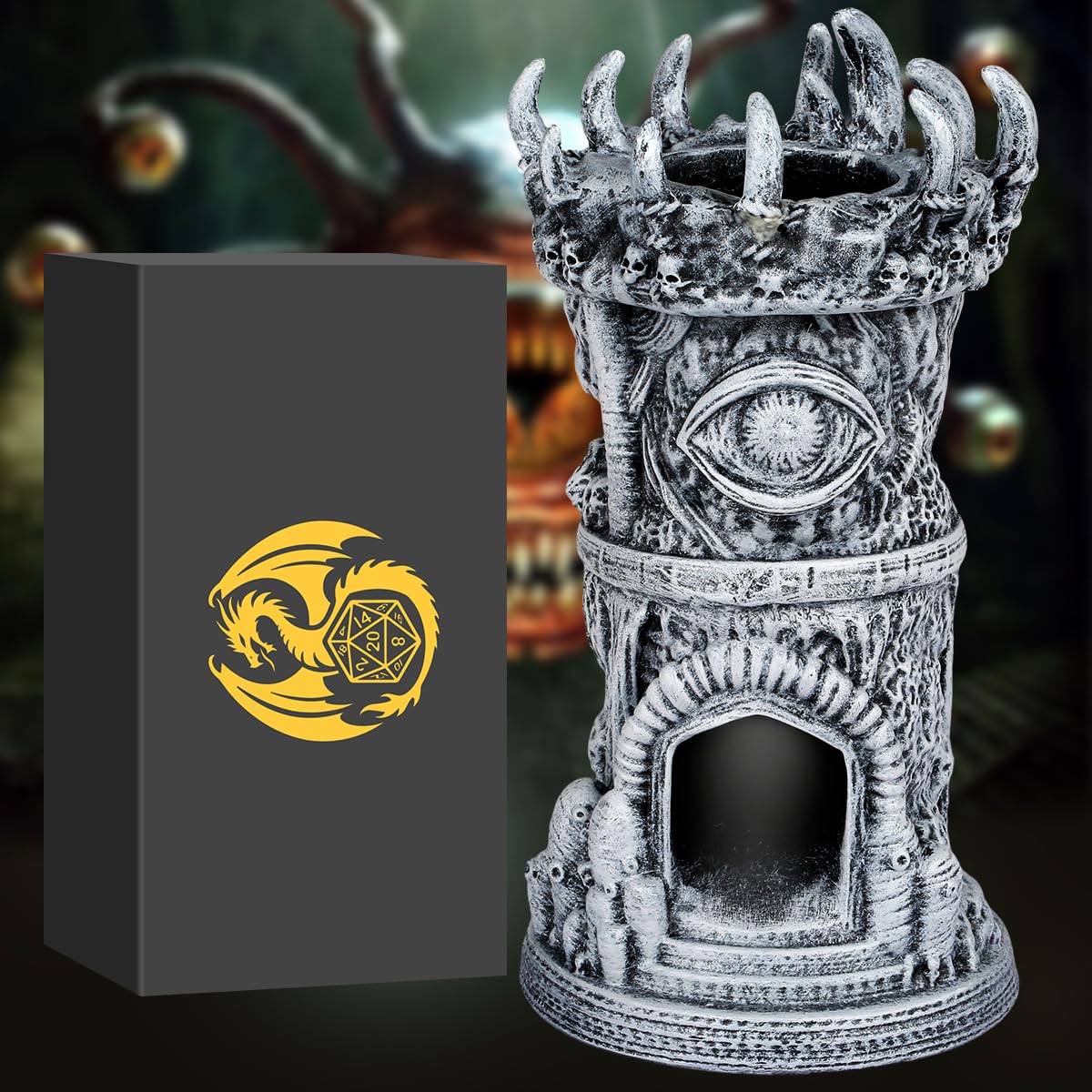Torre de Dados del Cíclope, Bandejas de Liar de Resina D&D, Juegos de rol Accesorios, Torre del Cíclope para Dados, Trono de Dados 3D, Regalos para Jugadores de fantasía de DND (Dados no incluidos)