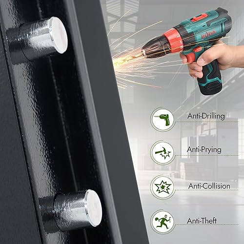 Miniatura 6 de Caja fuerte de seguridad ignífuga, con ranura para caída, combinación digital y antipesca, caja fuerte para efectivo, caja fuerte de seguridad para