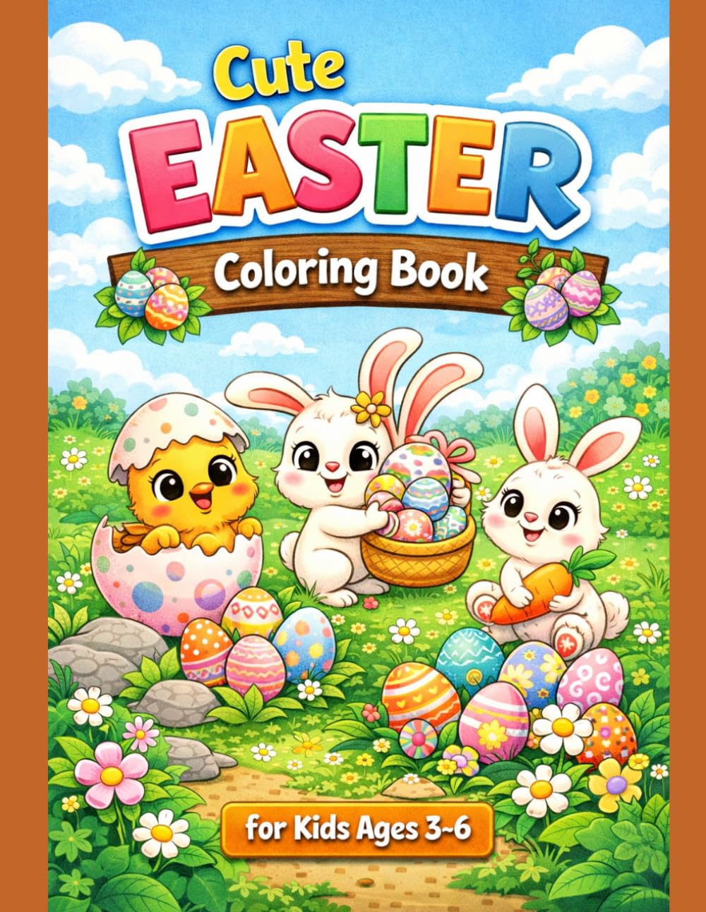 Cute Easter Coloring Book: Fun and Easy Easter Coloring Pages for Kids Ages 3–6 | Cute Bunnies, Eggs and Chicks