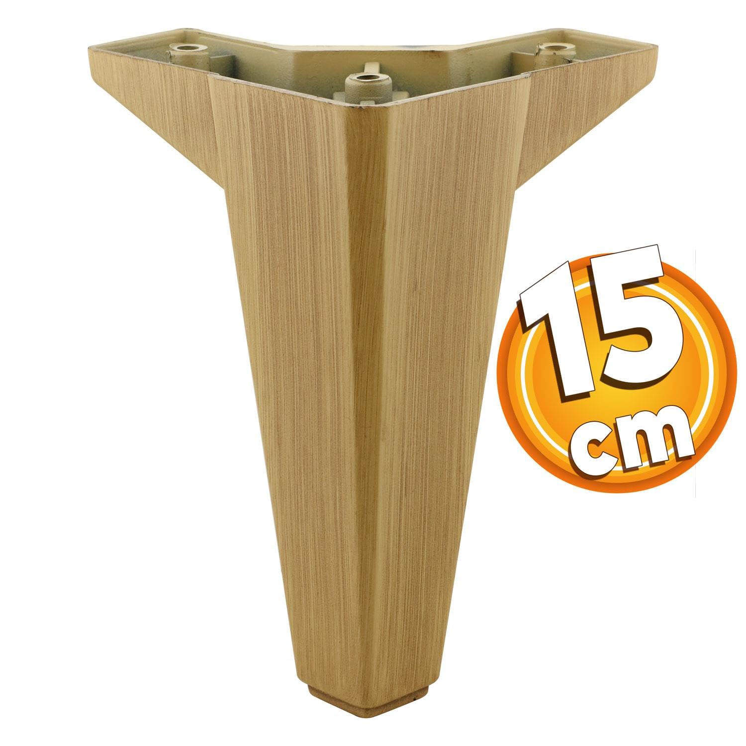 Badem10 4 ADET Sedir Lüks Mobilya Kanepe Sehpa TV Ünitesi Koltuk Ayağı 15 cm Desenli Açık Ceviz Baza Ayak (4 ADET)