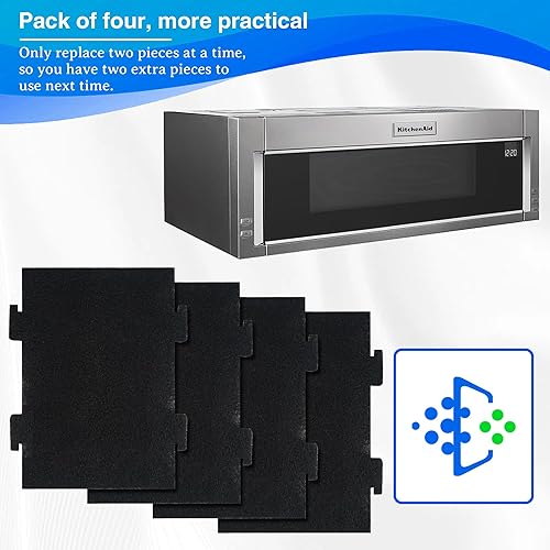 Miniatura 5 de Filtros de carbón activado para horno microondas compatibles con Kitchen Aid modelo de bajo perfil KMLS311HBL y Whirlpool Over the Range Microondas