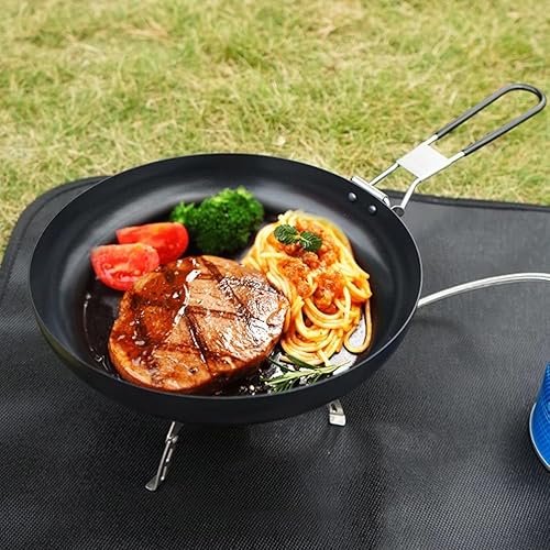 Miniatura 2 de Sartén de hierro fundido antiadherente para acampar al aire libre, cacerola para carne, sartén de 9 pulgadas, utensilios de cocina