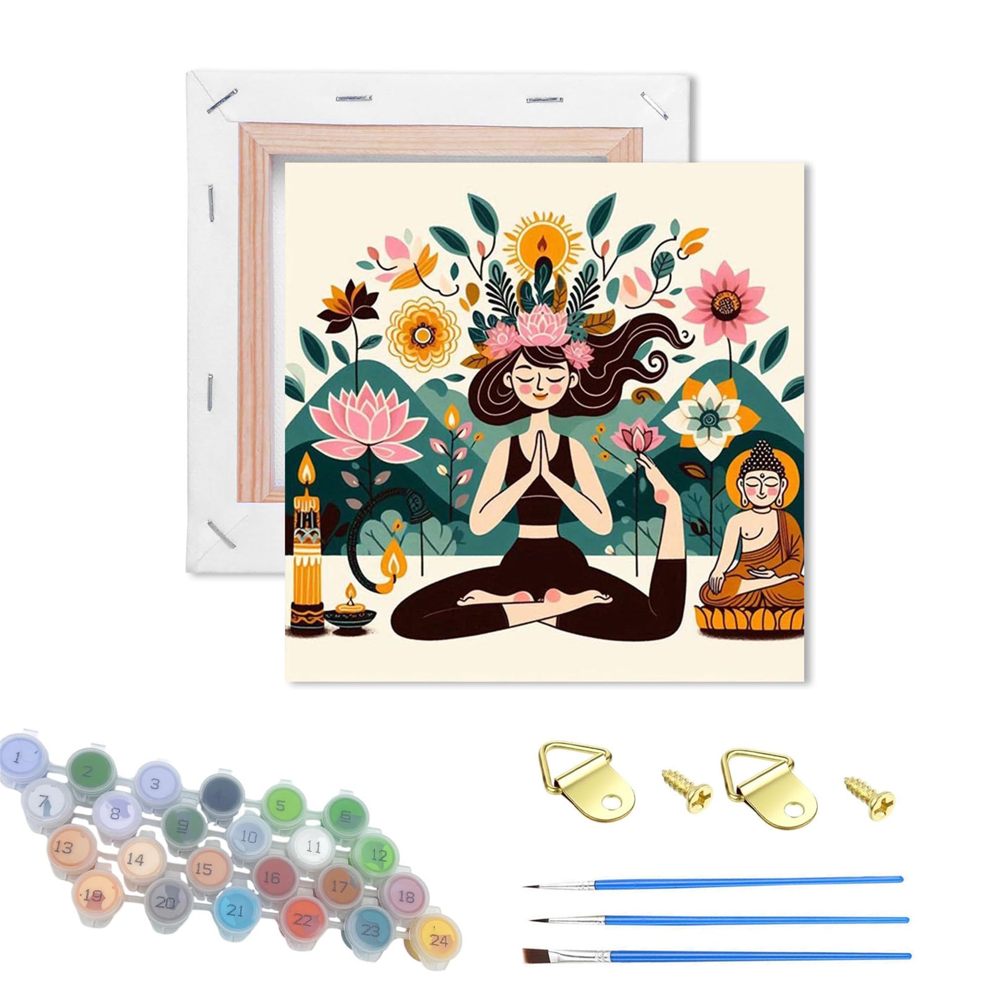 Huimanhe Wooden Framed Adult Paint by Numbers Kits,Easy Painting by Number Kits on Canvas,Color by Numbers Acrylic Watercolor Gifts for Friends Home Wall Decor (Woman)