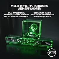Vista 2 de Razer Leviathan V2: Barra de sonido multicontrolador para juegos de PC con subwoofer - THX Spatial Audio - Diseño compacto - Chroma RGB - Bluetooth